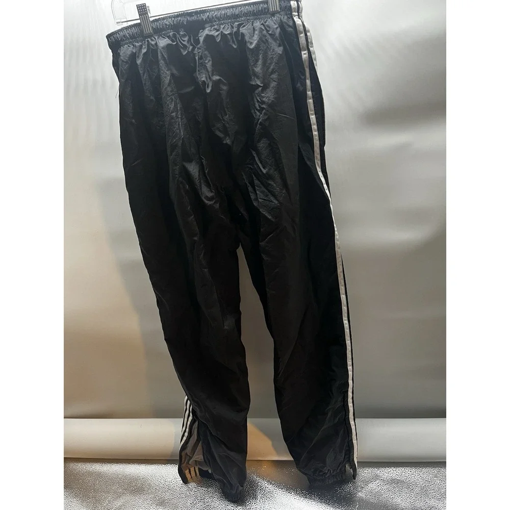Adidas Vintage Windbreaker Track Pants Mens Large Black White Mesh Y2K Joggers‎